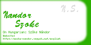 nandor szoke business card